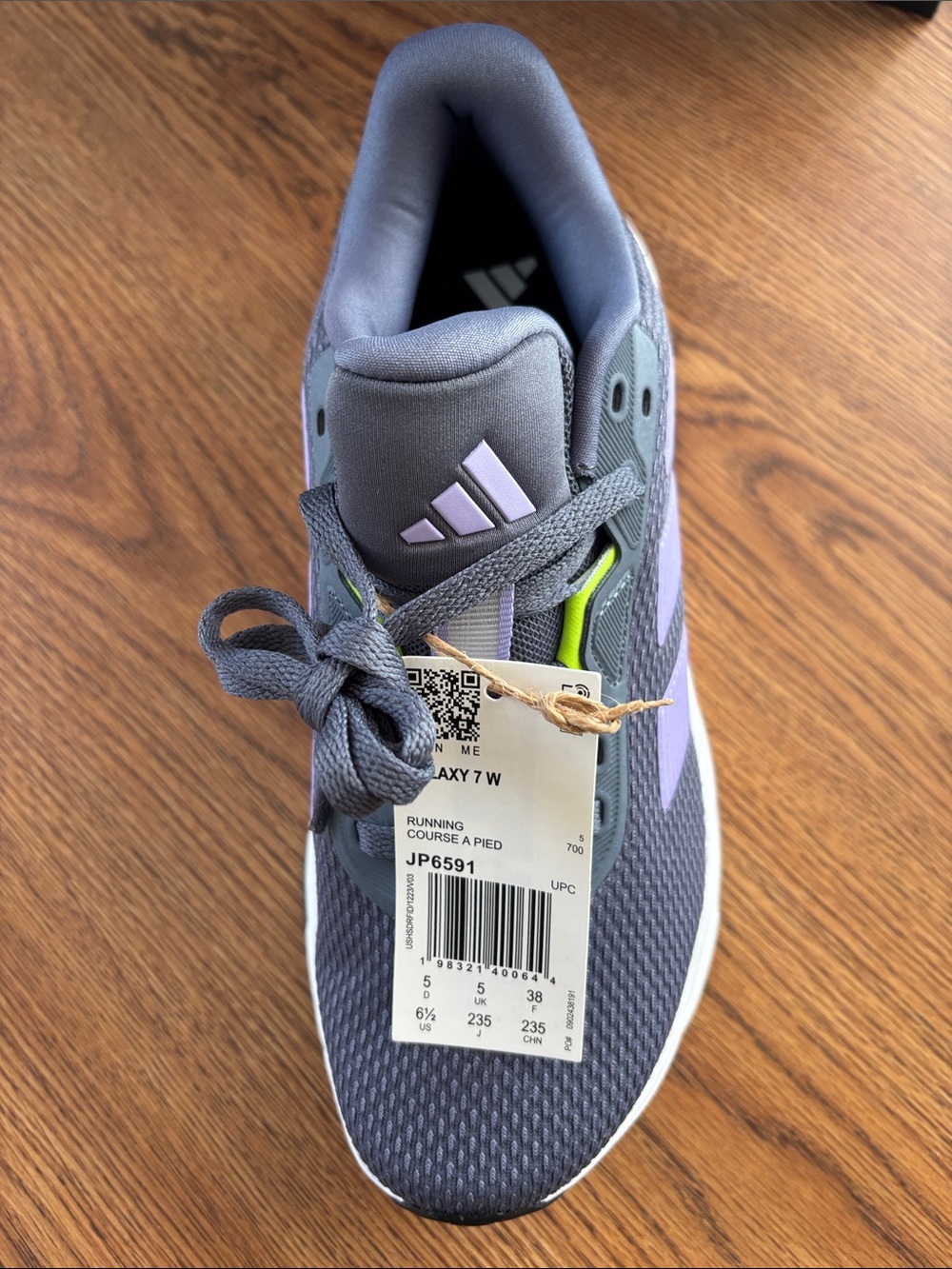 adidas Women’s Sneakers in Dark Gray with Lavender Stripes - Picture 2 of 4